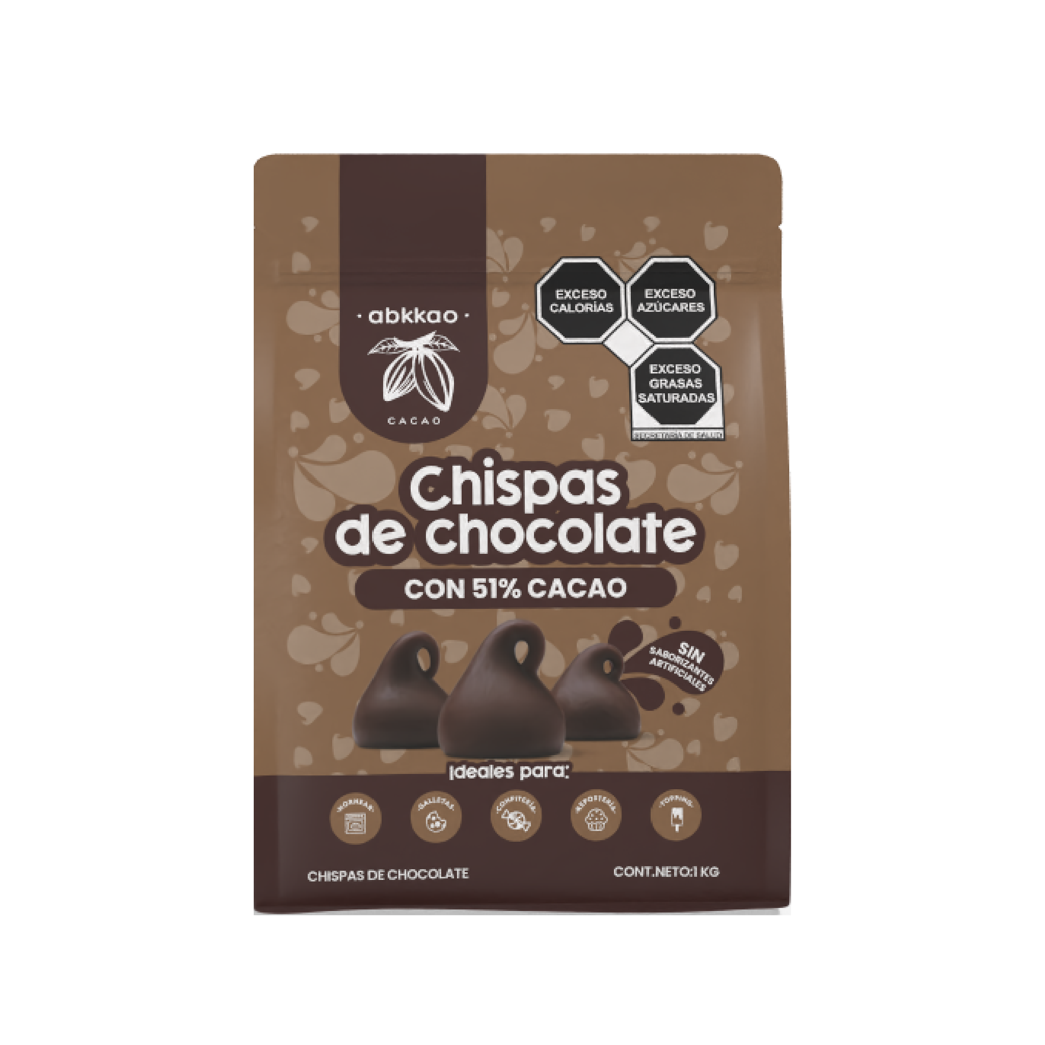 abkkao Chispas de chocolate 51% cacao
